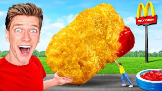 World’s Largest McDonalds Chicken Nugget Official World Record  7 GIANT Fast Food SECRET Items [upl. by Kitarp]