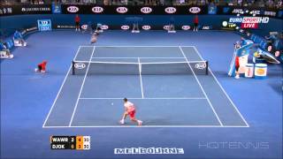 Djokovic vs Stanislas Wawrinka HIGHLIGHTS Australian Open 2014 Quarter Final TRUE HD [upl. by Nhguavaj]