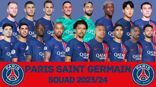 PARIS SAINTGERMAIN Squad Season 202324  PSG  FootWorld [upl. by Tteragram]