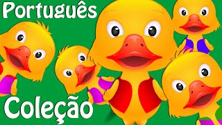 Cinco Patinhos Five Little Ducks  Canções infantis em português  ChuChuTV Coleção [upl. by Burck]