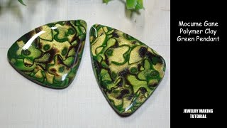 Mokume Gane Green Polymer Clay Pendant  Jewelry Making Tutorial [upl. by Thais346]