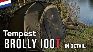 Trakker Products Tempest Brolly 100T  In Detail – NL [upl. by Atinav]