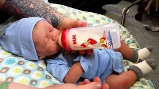 First Feeding of Silicone Full Body Baby [upl. by Hertzfeld]