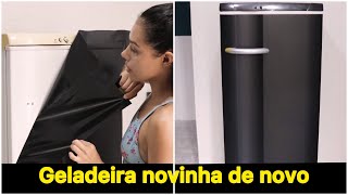 Segredo para envelopamento perfeito de geladeira antiga [upl. by Yentruocal]