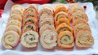 Canapés enrollados para Navidad 5 recetas fáciles y rápidas para preparar con antelación [upl. by Sirc19]