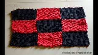 DIY  Door Mat from old leggings  Recycling old clothes  Step by step tutorial [upl. by Killam]