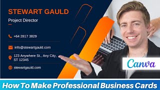 How To Make PROFESSIONAL Business Cards  Canva Tutorial Beginners Guide [upl. by Phelan]