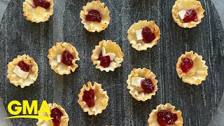 These cranberry Brie bites are an easy holiday party appetizer l GMA [upl. by Anneirda]