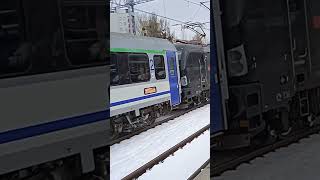 IC Sobieski w zimowym Rybniku ❄️☃️🧤🎄 shorts train kolej pociagi railway trainspotting pociag [upl. by Brooks]