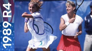 15yearold Monica Seles vs 34yearold Chris Evert  US Open 1989 Round 4 [upl. by Olinad]