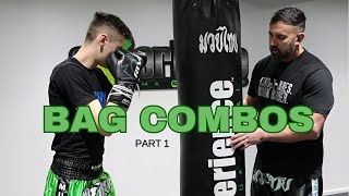 Muay Thai Fundamentals  Basic 1 to 4 Heavy Bag Combos [upl. by Simona343]