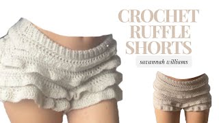 Crochet Ruffle Shorts Tutorial  beginner friendly [upl. by Netsrijk]