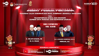 DEBAT PUBLIK PERTAMA CALON GUBERNUR DAN WAKIL GUBERNUR BENGKULU TAHUN 2024 [upl. by Fast]