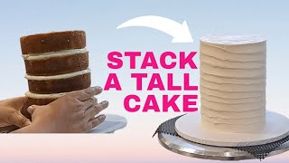 No Leaning Tall Cake Tutorial  Easiest Method [upl. by Cagle650]