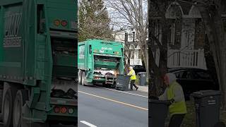 Collecting household garbage 🗑️ automobile garbagetruck canada quebec [upl. by Hauger]