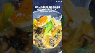 Homemade Noodles On Noodles Day  Flour To Noodle Soup To Soul [upl. by Berte]