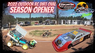 2022 RC Dirt Oval Outdoor Season Opener 215 RC Late Model Sprint Street Stock Traxxas [upl. by Namron]