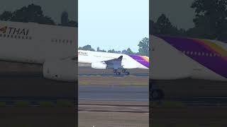 Jardesign a330300 thaiairways butter landing at vtbs [upl. by Nelyak]