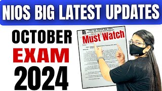 Nios Big Latest Updates October Exam 2024  New Syllabus  Exam Pattern Exam Fees PCP [upl. by Laubin]