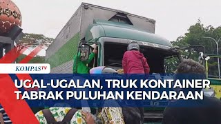 Emosi Truk UgalUgalan Tabrak Puluhan Kendaraan di Tangerang Massa Kepung Sopir Truk [upl. by Akerue]