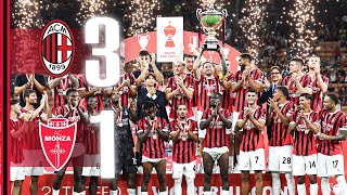 SaelemaekersJovićReijnders for the Trofeo Silvio Berlusconi  AC Milan 31 Monza  Highlights [upl. by Veats39]