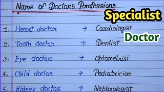 10 types of specialists doctor  Tpyes of doctor specialist doctor Data Education [upl. by Tebasile630]