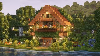 Minecraft 🌿🌼 Simple Cottagecore House Tutorial  Mizunos 16 Craft Resource Pack [upl. by Garreth194]