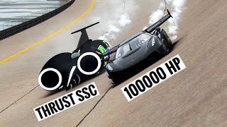 100000 HP Koenigsegg Jesko Black Devil vs Thrust SSC at Special Stage Route X [upl. by Percival]