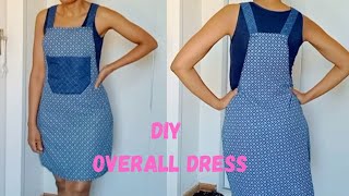 DIY Overall dress  how to make an overall dress [upl. by Evan]