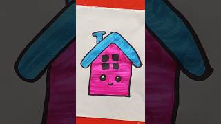 How to Draw Beautiful Home 🏡 Coloring and Painting for Kids home shorts [upl. by Oicirtap]