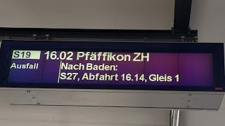 SBB Ansage Ausfall S19 nach Pfäffikon ZH [upl. by Maddox665]