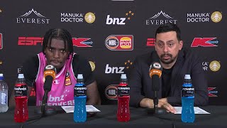 Mody Maor and Zylan Cheatham press conference vs Perth Wildcats  Round 18 NBL24 [upl. by Ashlen]