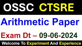 OSSC CTSRE Exam Analysis  OSSC CTSRE ARITHMETIC  ossc osscctsre osscexam ossccgl [upl. by Natalya]