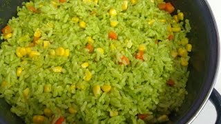 Receta de ARROZ VERDE cómo hacer arroz verde [upl. by Ehtnax]