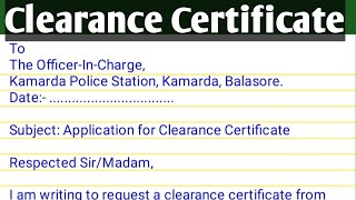 Application To Police Station For Clearance Certificate  How To Apply Police Verification Certifica [upl. by Nnaecyoj323]