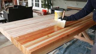 How to build a butcher block table out of 2x4 [upl. by Gnoix729]