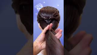 Elegant hair bun tutorial for girls elegant hair bunhairstyle hairtutorial viralvideo shorts [upl. by Aicertap52]