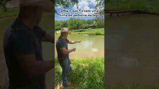 Olha o que fiz com uma linha de pedreiro no lago [upl. by Rice]