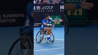 Novak Djokovic plays WHEELCHAIR tennis 🔥 [upl. by Rabkin]