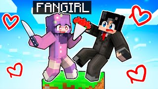 Stuck On ONE BLOCK With a CRAZY FAN GIRL in Minecraft Tagalog [upl. by Kalmick611]