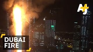 Huge Fire Breaks Out In Downtown Dubai [upl. by Avalsorim]