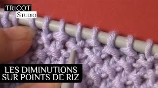 Tricot  Les diminutions sur points de riz [upl. by Aihsetel668]