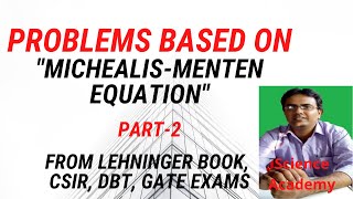 Numerical problems on MichaelisMenten Equation from Lehninger book CSIR DBT GATE ExamsPart2 [upl. by Fawcette484]