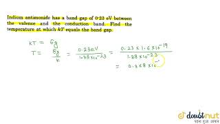 Indium antimonide has a band gap of 023eV between the valence and the conduction [upl. by Ahsikin736]