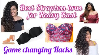 Best Strapless Bra for heavy bust in India  Hack to wear off shoulder [upl. by Tunnell]