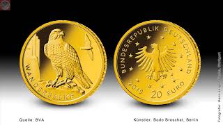 20 Euro Goldmünze quotWanderfalkequot 2019 [upl. by Hickie977]