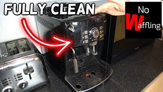 Fully Cleaning Delonghi Magnifica S Coffee Machine Maker  How to clean and maintain [upl. by Nairadal]