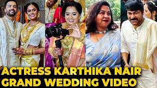 நடிகை Radha மகள் Karthika Nair கல்யாண Video 😍 Wedding Reception Video [upl. by Burd]