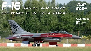 RIAT2024 4Kᵁᴴᴰ RIAT 2024 F16 Danish Air Force Tribute to 50 Years F16 19742024 Airshow 2024 V2 [upl. by Kort]