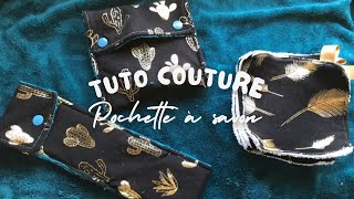 2 projets couture avec les pochettes en coton enduit  pochette savon et étui brosse à dent [upl. by Jezreel]